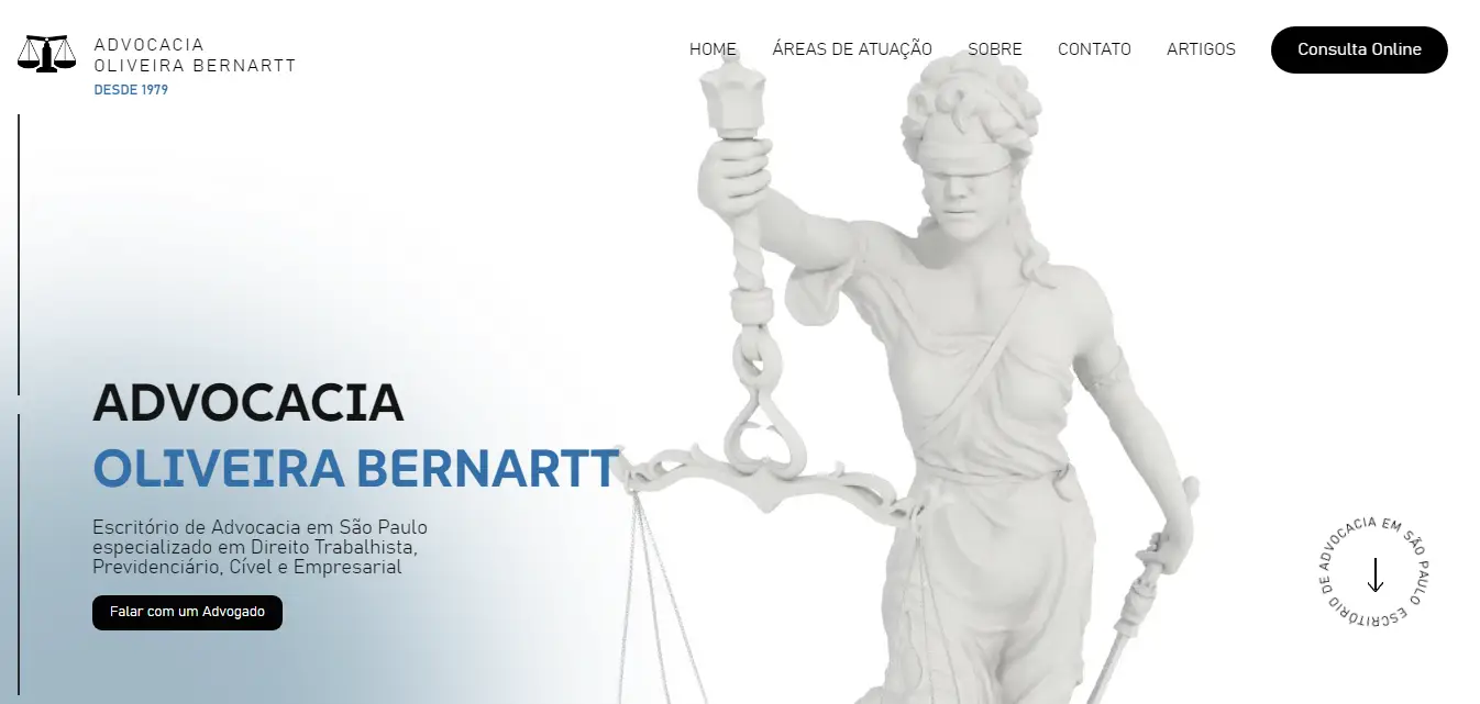 Site da Advocacia Oliveira Bernartt