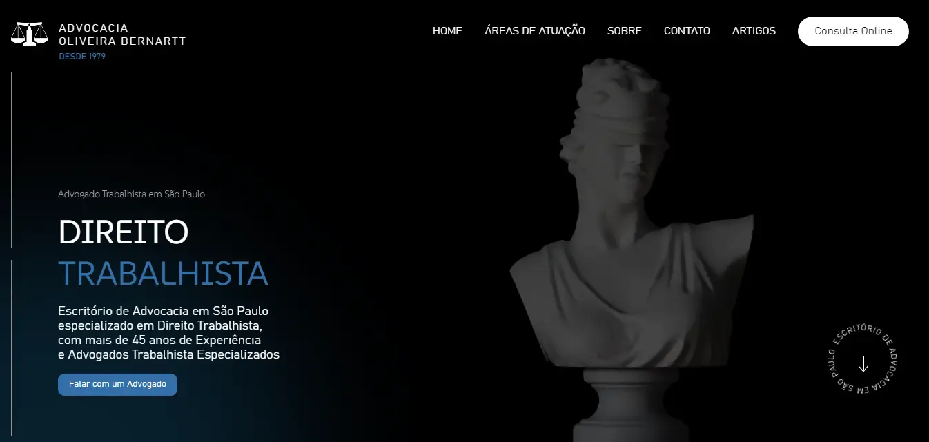 Site da Advocacia Oliveira Bernartt
